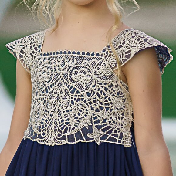 Girl's Dresses, Baby Dress, Flower Girl Dress, Navy Blue Tulle Dress,   #183 - Picture 3 of 5